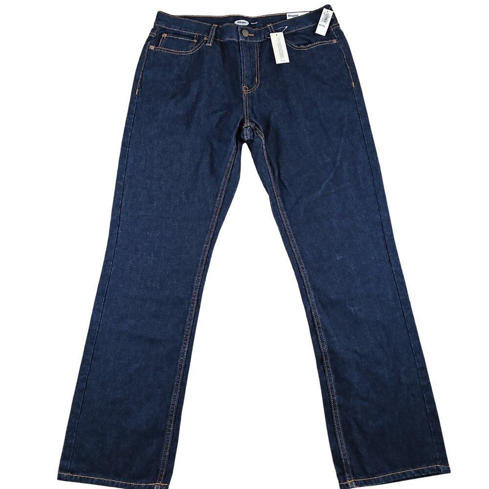 Old Navy WOW Straight Jeans Mens 34x32 Dark Wash Non-Stretch Denim NWT